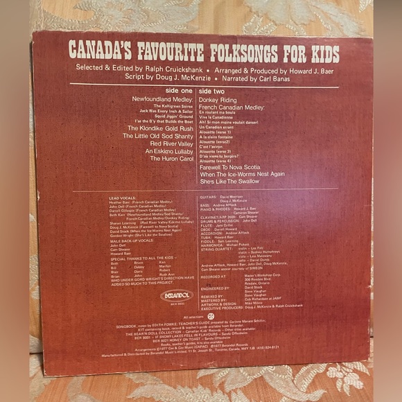 🍁 Vintage and 1977 Canada’s Favourite Folksongs For Kids Vinyl Record 🍁 - Picture 2 of 5